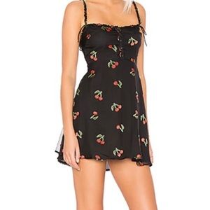 For Love & Lemons Cherry-print Mini Dress